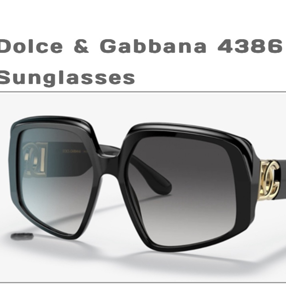 Dolce & Gabbana black/gold ladies butterfly sunglasses 4386 Euc
